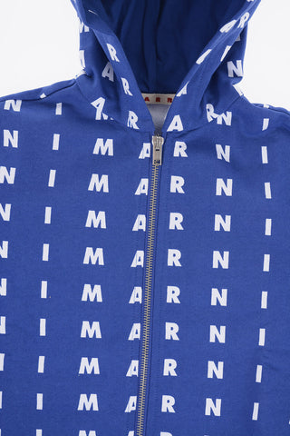 Brushed Cotton Sweatshirt with All-over Logo