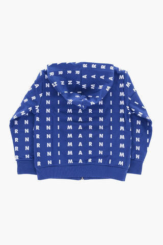 Brushed Cotton Sweatshirt with All-over Logo