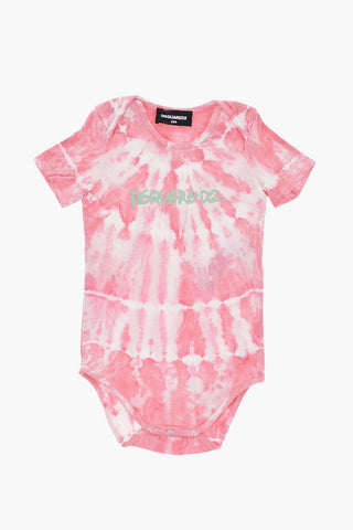Tie-Dye Effect Short Sleeve Bodysuit