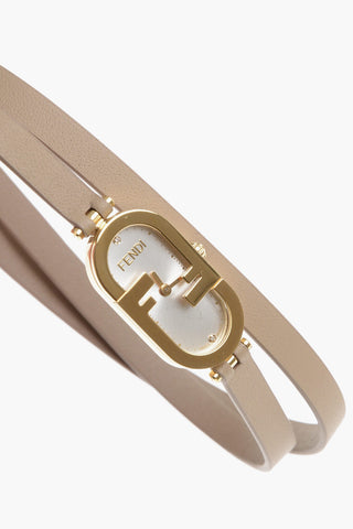 Solid Color Analog Watch with Double-Wrap Leather Strap