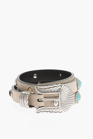 Suede THIN KIM Belt with Studs