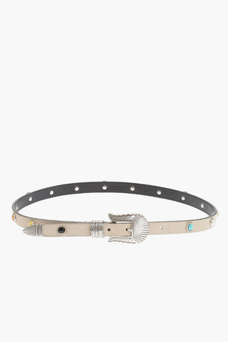 Suede THIN KIM Belt with Studs