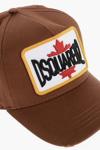 Cappello Baseball in Gabardina di Cotone con Toppa Logo
