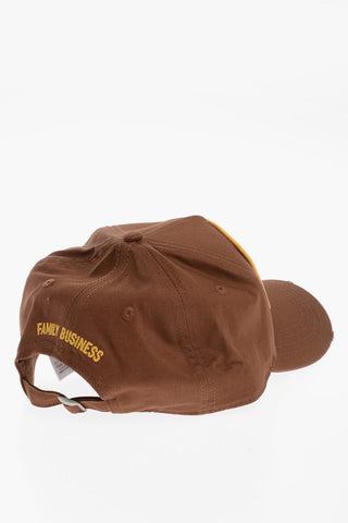 Cappello Baseball in Gabardina di Cotone con Toppa Logo
