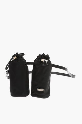Adjustable Bottle Holder Belt with Leather Trims