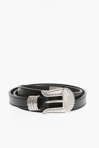 Soft Leather THIN KIM Belt with Silver-Tone Buckle 20mm