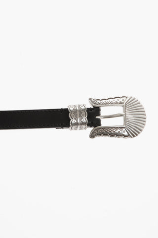 Soft Leather THIN KIM Belt with Silver-Tone Buckle 20mm