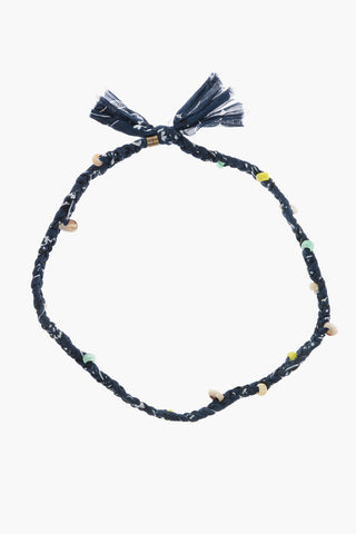 Collana in Cotone Motivo Bandana con Conchiglie e Perline