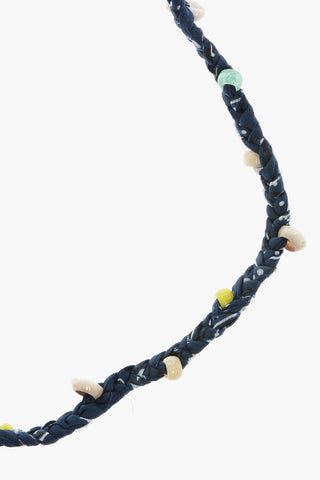 Collana in Cotone Motivo Bandana con Conchiglie e Perline