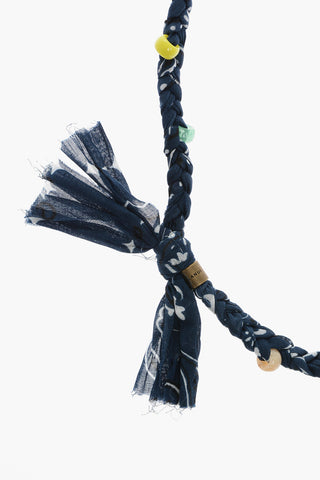 Collana in Cotone Motivo Bandana con Conchiglie e Perline