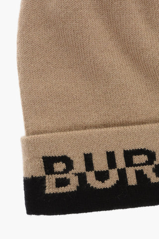 Cashmere Beanie with Two-Tone Logo