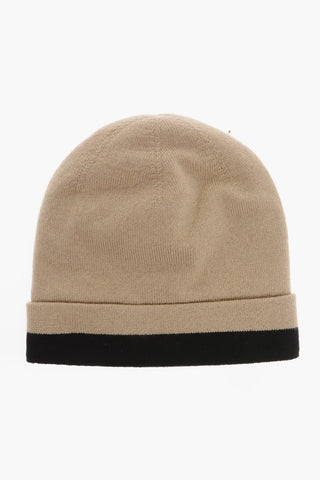 Cashmere Beanie with Two-Tone Logo