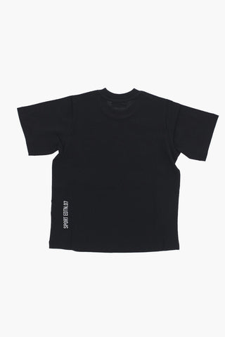 Solid Color SLOUCH FIT Crew-neck T-Shirt with Embossed Logo