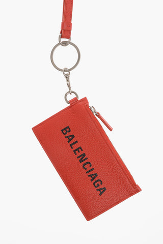 Textured Leather Neck Card Holder