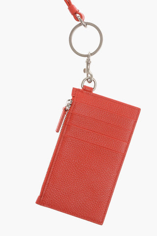 Textured Leather Neck Card Holder