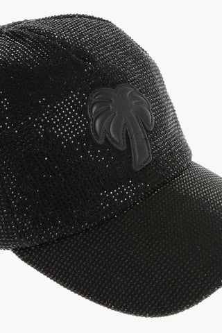 Solid Color BIG PALM Cap Embellished with Rhinestones