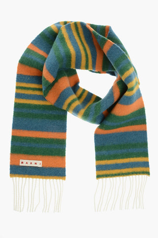 Multicolor Striped Scarf with Fringes