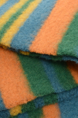 Multicolor Striped Scarf with Fringes