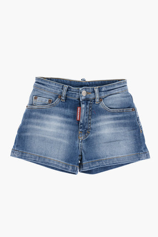 Shorts a 5-Tasche con Cuciture a Vista 