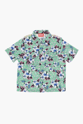 Floral-Motif CRISS Shirt with Breast Pocket