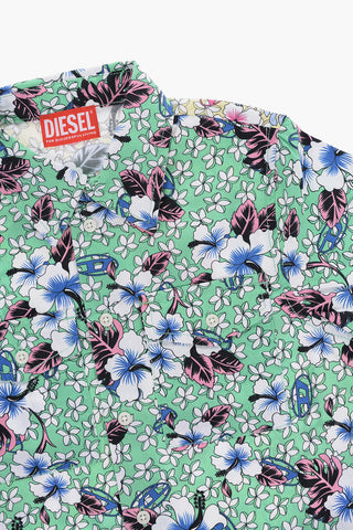 Floral-Motif CRISS Shirt with Breast Pocket