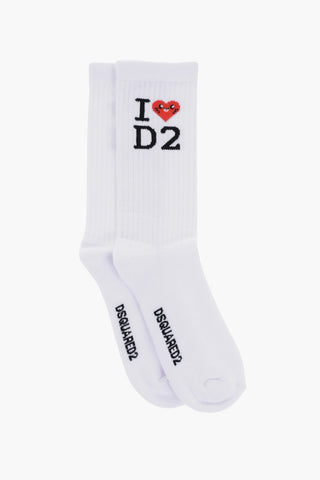Cotton Stretch Long Socks with Ribs Details