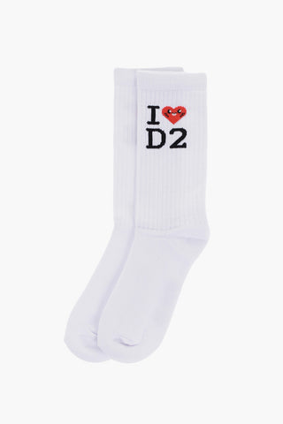Cotton Stretch Long Socks with Ribs Details