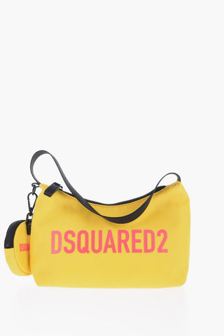 Nylon Shoulder Bag with Embossed Logo
