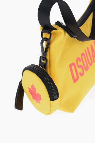 Nylon Shoulder Bag with Embossed Logo