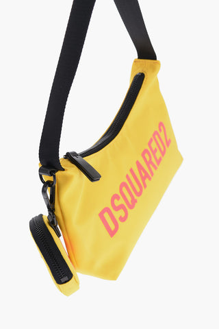 Nylon Shoulder Bag with Embossed Logo