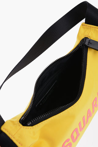Nylon Shoulder Bag with Embossed Logo