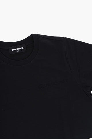 Cropped EASY Crew-Neck T-shirt With Ton-On-Ton Logo