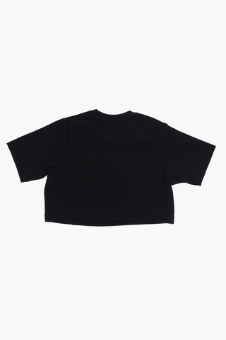 Cropped EASY Crew-Neck T-shirt With Ton-On-Ton Logo
