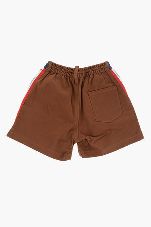 Shorts In Denim con Bande Laterali a Contrasto