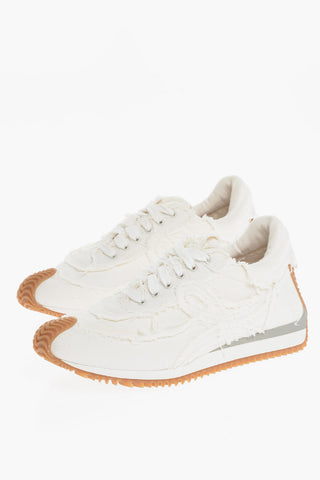Twill Low-Top Sneakers with Track Sole