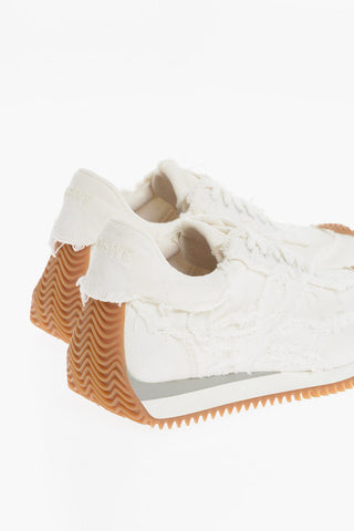 Twill Low-Top Sneakers with Track Sole