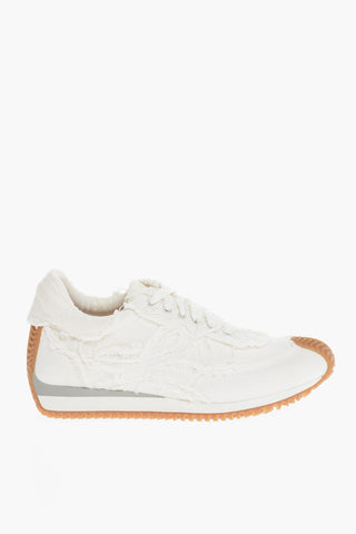 Twill Low-Top Sneakers with Track Sole