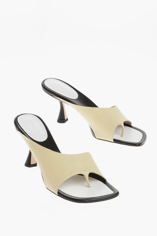 Leather JULIO Thong Sandals with Spool Heel 8cm