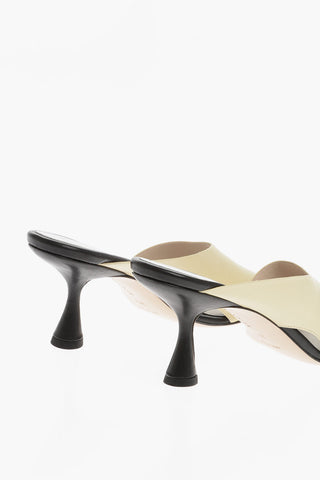 Leather JULIO Thong Sandals with Spool Heel 8cm