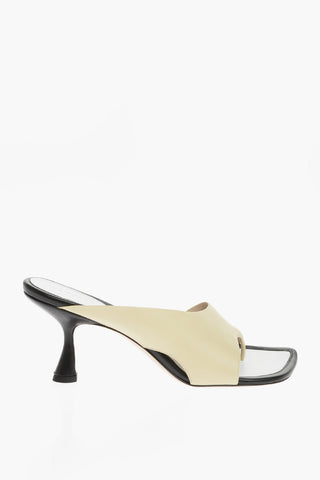 Leather JULIO Thong Sandals with Spool Heel 8cm