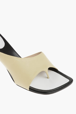 Leather JULIO Thong Sandals with Spool Heel 8cm