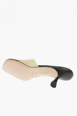 Leather JULIO Thong Sandals with Spool Heel 8cm