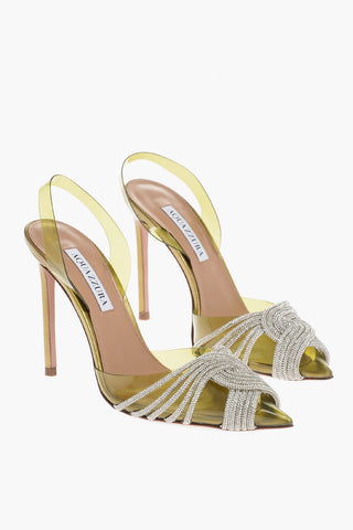 Pvc GATSBY Slingback Pumps with Rhinestone Embellishment and Stiletto Heel 10.5cm
