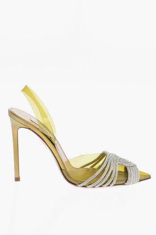 Pvc GATSBY Slingback Pumps with Rhinestone Embellishment and Stiletto Heel 10.5cm