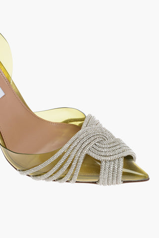 Pvc GATSBY Slingback Pumps with Rhinestone Embellishment and Stiletto Heel 10.5cm
