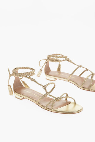 Metallic Soft Leather BRASILIA Ankle-Strap Sandals