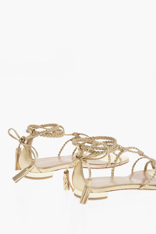 Metallic Soft Leather BRASILIA Ankle-Strap Sandals