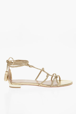 Metallic Soft Leather BRASILIA Ankle-Strap Sandals