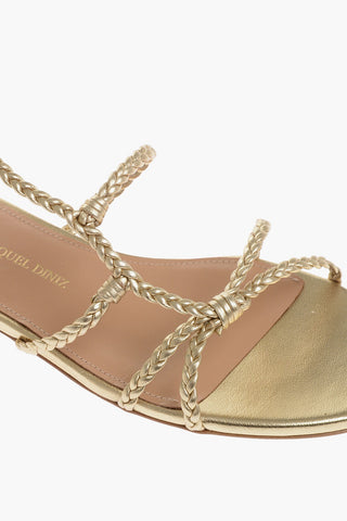 Metallic Soft Leather BRASILIA Ankle-Strap Sandals