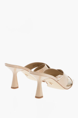 MICHAEL Patent Faux Leather CLARA Sabot with Square Toe 8cm